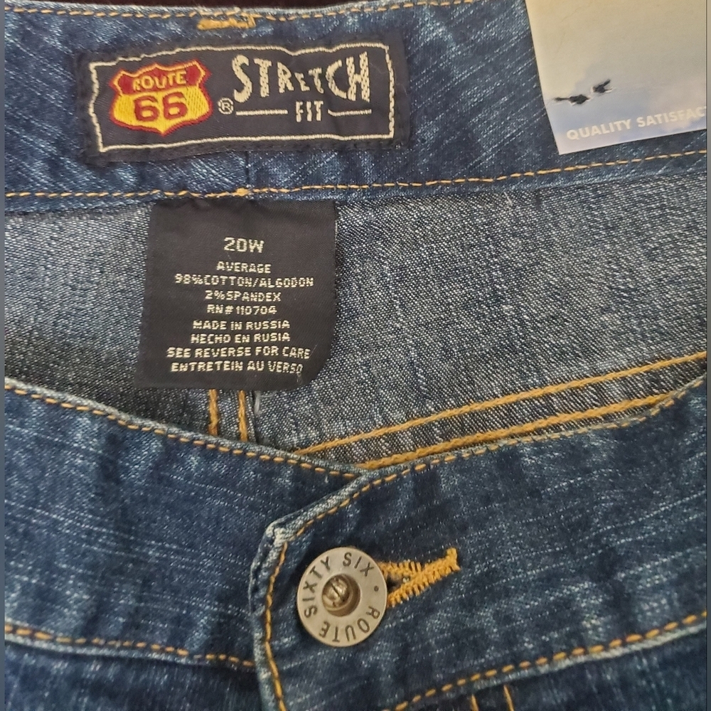 Route 66 Low Rise Boot Cut Strech Blue Jeans Size 20W Flared Leg. - Picture 6 of 6